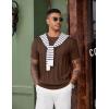 image:imageCOOFANDY Mens TShirts Short Sleeve Knit Shirt Crew Neck Sweater Fashion Casual Textured Pullover TeesBrown