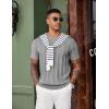 image:imageCOOFANDY Mens TShirts Short Sleeve Knit Shirt Crew Neck Sweater Fashion Casual Textured Pullover TeesGrey