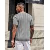 image:imageCOOFANDY Mens TShirts Short Sleeve Knit Shirt Crew Neck Sweater Fashion Casual Textured Pullover TeesGrey