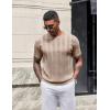 image:imageCOOFANDY Mens TShirts Short Sleeve Knit Shirt Crew Neck Sweater Fashion Casual Textured Pullover TeesKhaki