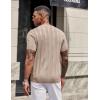 image:imageCOOFANDY Mens TShirts Short Sleeve Knit Shirt Crew Neck Sweater Fashion Casual Textured Pullover TeesKhaki