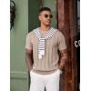image:imageCOOFANDY Mens TShirts Short Sleeve Knit Shirt Crew Neck Sweater Fashion Casual Textured Pullover TeesKhaki
