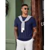 image:imageCOOFANDY Mens TShirts Short Sleeve Knit Shirt Crew Neck Sweater Fashion Casual Textured Pullover TeesNavy Blue