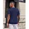 image:imageCOOFANDY Mens TShirts Short Sleeve Knit Shirt Crew Neck Sweater Fashion Casual Textured Pullover TeesNavy Blue