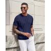 image:imageCOOFANDY Mens TShirts Short Sleeve Knit Shirt Crew Neck Sweater Fashion Casual Textured Pullover TeesNavy Blue
