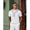 image:imageCOOFANDY Mens TShirts Short Sleeve Knit Shirt Crew Neck Sweater Fashion Casual Textured Pullover TeesWhite