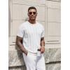 image:imageCOOFANDY Mens TShirts Short Sleeve Knit Shirt Crew Neck Sweater Fashion Casual Textured Pullover TeesWhite