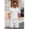image:imageCOOFANDY Mens TShirts Short Sleeve Knit Shirt Crew Neck Sweater Fashion Casual Textured Pullover TeesWhite