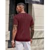 image:imageCOOFANDY Mens TShirts Short Sleeve Knit Shirt Crew Neck Sweater Fashion Casual Textured Pullover TeesWine Red