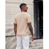 image:imageCOOFANDY Mens TShirts Short Sleeve Knit Shirts Casual Crewneck Ribbed Dress Tee ShirtBeige