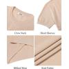 image:imageCOOFANDY Mens TShirts Short Sleeve Knit Shirts Casual Crewneck Ribbed Dress Tee ShirtBeige