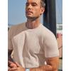 image:imageCOOFANDY Mens TShirts Short Sleeve Knit Shirts Casual Crewneck Ribbed Dress Tee ShirtBeige
