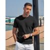 image:imageCOOFANDY Mens TShirts Short Sleeve Knit Shirts Casual Crewneck Ribbed Dress Tee ShirtBlack