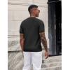 image:imageCOOFANDY Mens TShirts Short Sleeve Knit Shirts Casual Crewneck Ribbed Dress Tee ShirtBlack