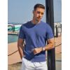 image:imageCOOFANDY Mens TShirts Short Sleeve Knit Shirts Casual Crewneck Ribbed Dress Tee ShirtBlue
