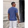 image:imageCOOFANDY Mens TShirts Short Sleeve Knit Shirts Casual Crewneck Ribbed Dress Tee ShirtBlue