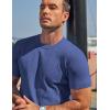 image:imageCOOFANDY Mens TShirts Short Sleeve Knit Shirts Casual Crewneck Ribbed Dress Tee ShirtBlue