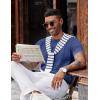 image:imageCOOFANDY Mens TShirts Short Sleeve Knit Shirts Casual Crewneck Ribbed Dress Tee ShirtBlue