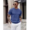 image:imageCOOFANDY Mens TShirts Short Sleeve Knit Shirts Casual Crewneck Ribbed Dress Tee ShirtBlue