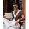image:imageCOOFANDY Mens TShirts Short Sleeve Knit Shirts Casual Crewneck Ribbed Dress Tee ShirtBrown