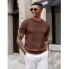 image:imageCOOFANDY Mens TShirts Short Sleeve Knit Shirts Casual Crewneck Ribbed Dress Tee ShirtBrown
