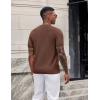 image:imageCOOFANDY Mens TShirts Short Sleeve Knit Shirts Casual Crewneck Ribbed Dress Tee ShirtBrown