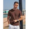 image:imageCOOFANDY Mens TShirts Short Sleeve Knit Shirts Casual Crewneck Ribbed Dress Tee ShirtBrown