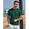 image:imageCOOFANDY Mens TShirts Short Sleeve Knit Shirts Casual Crewneck Ribbed Dress Tee ShirtDark Green