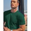 image:imageCOOFANDY Mens TShirts Short Sleeve Knit Shirts Casual Crewneck Ribbed Dress Tee ShirtDark Green