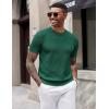 image:imageCOOFANDY Mens TShirts Short Sleeve Knit Shirts Casual Crewneck Ribbed Dress Tee ShirtDark Green