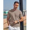 image:imageCOOFANDY Mens TShirts Short Sleeve Knit Shirts Casual Crewneck Ribbed Dress Tee ShirtKhaki