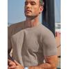 image:imageCOOFANDY Mens TShirts Short Sleeve Knit Shirts Casual Crewneck Ribbed Dress Tee ShirtKhaki