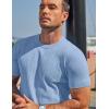 image:imageCOOFANDY Mens TShirts Short Sleeve Knit Shirts Casual Crewneck Ribbed Dress Tee ShirtLight Blue