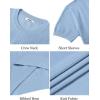 image:imageCOOFANDY Mens TShirts Short Sleeve Knit Shirts Casual Crewneck Ribbed Dress Tee ShirtLight Blue