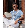 image:imageCOOFANDY Mens TShirts Short Sleeve Knit Shirts Casual Crewneck Ribbed Dress Tee ShirtLight Blue