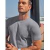 image:imageCOOFANDY Mens TShirts Short Sleeve Knit Shirts Casual Crewneck Ribbed Dress Tee ShirtLight Grey