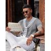 image:imageCOOFANDY Mens TShirts Short Sleeve Knit Shirts Casual Crewneck Ribbed Dress Tee ShirtLight Grey