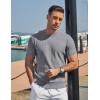 image:imageCOOFANDY Mens TShirts Short Sleeve Knit Shirts Casual Crewneck Ribbed Dress Tee ShirtLight Grey