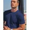 image:imageCOOFANDY Mens TShirts Short Sleeve Knit Shirts Casual Crewneck Ribbed Dress Tee ShirtNavy Blue