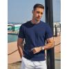 image:imageCOOFANDY Mens TShirts Short Sleeve Knit Shirts Casual Crewneck Ribbed Dress Tee ShirtNavy Blue