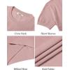 image:imageCOOFANDY Mens TShirts Short Sleeve Knit Shirts Casual Crewneck Ribbed Dress Tee ShirtPink