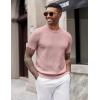 image:imageCOOFANDY Mens TShirts Short Sleeve Knit Shirts Casual Crewneck Ribbed Dress Tee ShirtPink