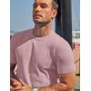 image:imageCOOFANDY Mens TShirts Short Sleeve Knit Shirts Casual Crewneck Ribbed Dress Tee ShirtPink
