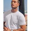 image:imageCOOFANDY Mens TShirts Short Sleeve Knit Shirts Casual Crewneck Ribbed Dress Tee ShirtWhite