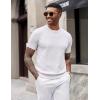 image:imageCOOFANDY Mens TShirts Short Sleeve Knit Shirts Casual Crewneck Ribbed Dress Tee ShirtWhite