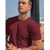 image:imageCOOFANDY Mens TShirts Short Sleeve Knit Shirts Casual Crewneck Ribbed Dress Tee ShirtWine Red