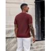 image:imageCOOFANDY Mens TShirts Short Sleeve Knit Shirts Casual Crewneck Ribbed Dress Tee ShirtWine Red