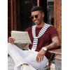 image:imageCOOFANDY Mens TShirts Short Sleeve Knit Shirts Casual Crewneck Ribbed Dress Tee ShirtWine Red
