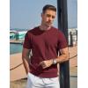 image:imageCOOFANDY Mens TShirts Short Sleeve Knit Shirts Casual Crewneck Ribbed Dress Tee ShirtWine Red
