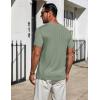 image:imageCOOFANDY Mens TShirts Short Sleeve Plain Tshirts Casual Crew Neck Basic T Shirt Soft Cooling Fitted Stretch Tee ShirtsLight Green